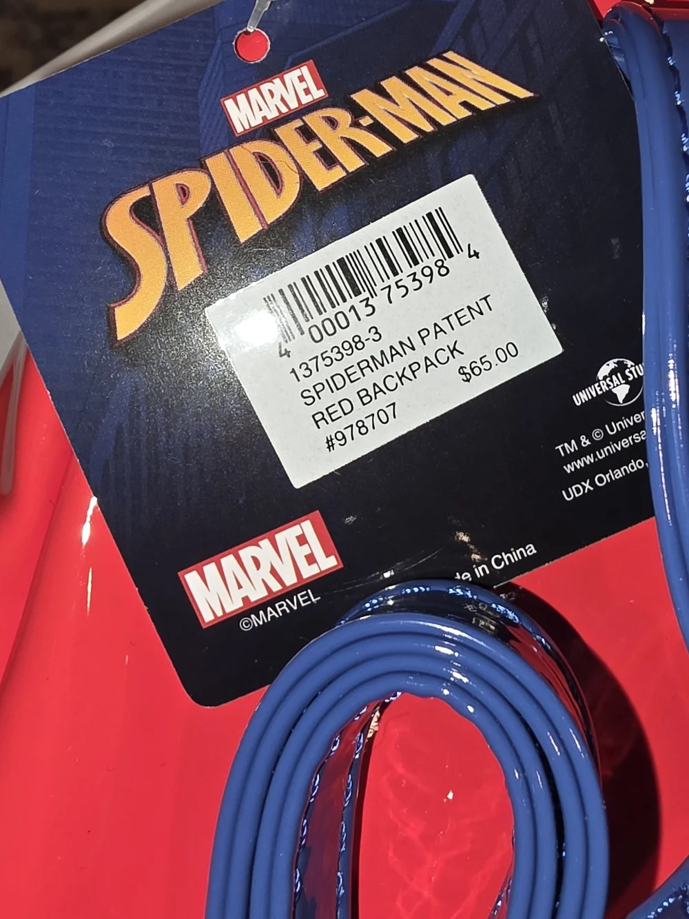 Marvel Red Spider-Web Kids Backpack with Blue Trim